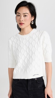 Топ GANNI Cotton Cable Open Back, белый