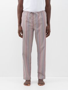 Пижамные брюки из хлопка с фирменными полосками Paul Smith, мультиколор