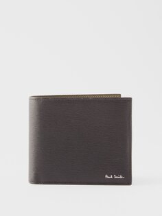 Складной кожаный кошелек с логотипом Paul Smith, черный