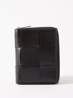 Кожаный кошелек urban intrecciato на молнии Bottega Veneta, черный