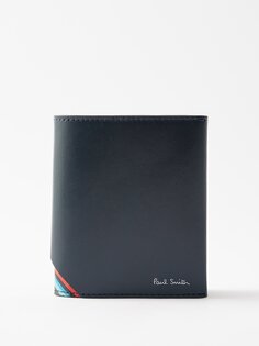 Складной кожаный кошелек signature stripe Paul Smith, синий