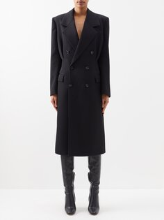 Двубортное шерстяное пальто Bottega Veneta, черный