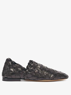 Кожаные лоферы the slipper intrecciato Bottega Veneta, черный