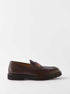 Кожаные лоферы bancroft с фирменными полосками Paul Smith, коричневый