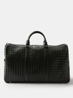 Дорожная сумка из кожи intrecciato Bottega Veneta, черный