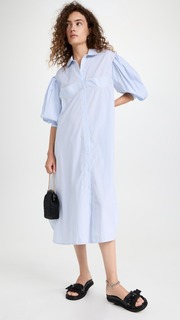 Платье Simone Rocha Long Shirt with Cup Detail, синий