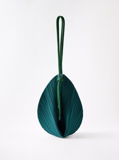 Большая сумка через плечо leaf со складками Pleats Please Issey Miyake, зеленый