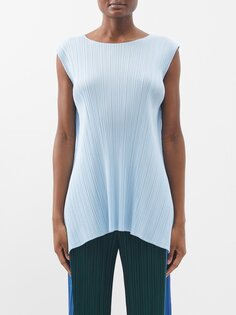 Топ без рукавов со складками Pleats Please Issey Miyake, синий