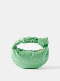 Мини-клатч jodie из кожи intrecciato Bottega Veneta, зеленый