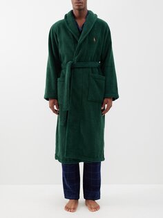 Халат из хлопковой махры с вышитым логотипом Polo Ralph Lauren, зеленый