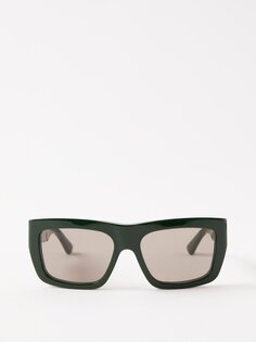 Квадратные солнцезащитные очки из ацетата Bottega Veneta, зеленый