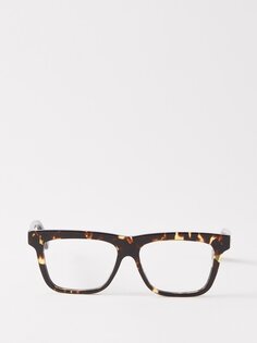 Квадратные очки из ацетата черепаховой расцветки Bottega Veneta, коричневый