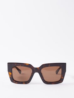 Крупные квадратные солнцезащитные очки черепаховой расцветки из ацетата Bottega Veneta, коричневый
