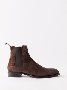 Замшевые ботинки челси Brioni, коричневый