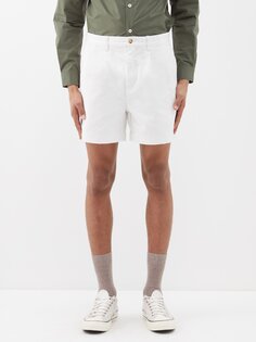 Хлопковые шорты cormac со складками Polo Ralph Lauren, белый