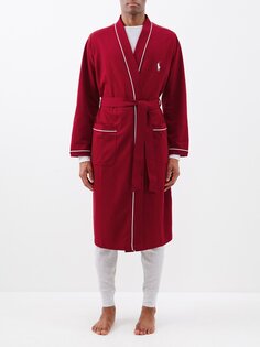Халат из хлопкового джерси с вышитым логотипом Polo Ralph Lauren, красный