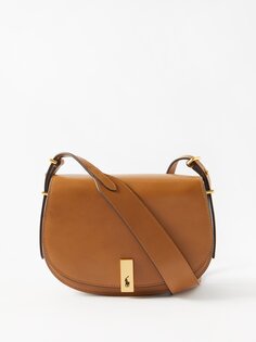 Кожаная сумка через плечо polo id Polo Ralph Lauren, коричневый