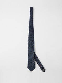 Шелковый галстук в горошек Brunello Cucinelli, синий