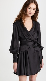 Платье мини Zimmermann Silk Wrap, черный