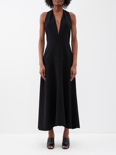 Платье макси из крепа с закрученной спинкой Proenza Schouler, черный