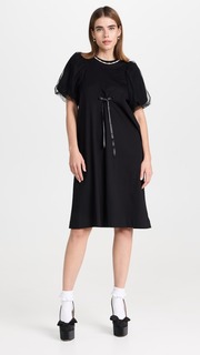 Платье Simone Rocha Tulle Puff Sleeve T-Shirt, черный