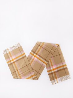 Кашемировый шарф в клетку giant check Burberry, бежевый