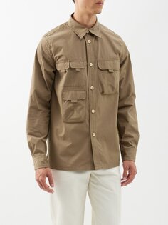 Рубашка из смесового хлопка с накладными карманами PS Paul Smith, коричневый