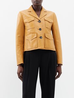 Кожаная куртка с накладными карманами Proenza Schouler, желтый