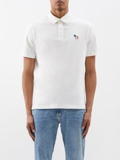 Рубашка-поло из органического хлопка с логотипом зебры PS Paul Smith, белый