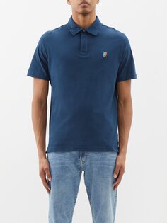 Рубашка-поло из органического хлопка с логотипом зебры PS Paul Smith, синий