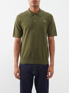 Рубашка-поло из органического хлопка с логотипом зебры PS Paul Smith, зеленый