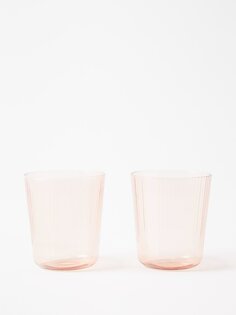 Набор из двух стаканов для воды luisa с ребристыми краями. R+D.LAB, розовый