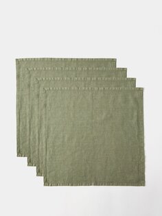 Набор из четырех льняных салфеток tela. R+D.LAB, зеленый