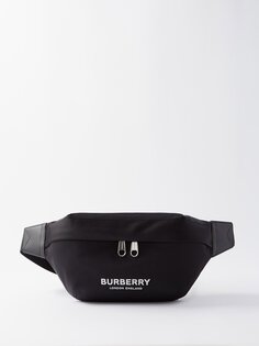 Холщовая поясная сумка с логотипом Burberry, черный