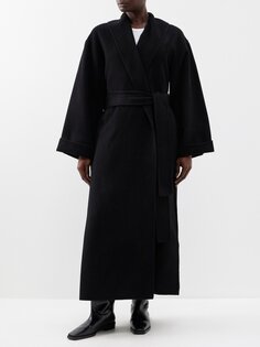 Двустороннее шерстяное пальто с запахом trullem By Malene Birger, черный