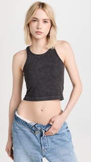 Майка John Elliott Mineral Wash Gemini Rib Cropped, черный