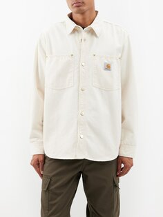 Рубашка из хлопкового твила с накладными карманами дерби Carhartt WIP, бежевый