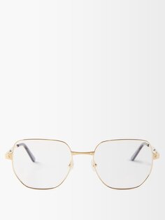 Очки santos de cartier в квадратной металлической оправе Cartier Eyewear, золото