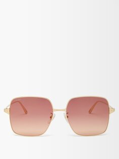 Солнцезащитные очки santos de cartier в металлической квадратной оправе Cartier Eyewear, золото