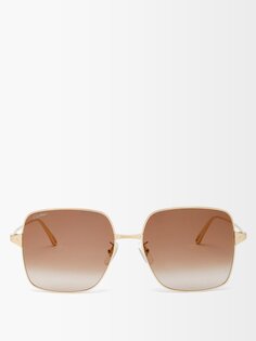 Солнцезащитные очки santos de carier в металлической оправе Cartier Eyewear, золото