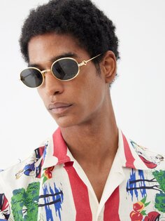 Круглые металлические солнцезащитные очки Casablanca, золото
