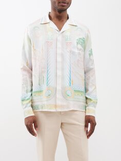 Шелковая рубашка с принтом monnaie Casablanca, розовый