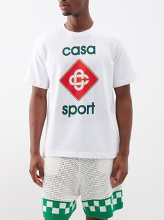 Футболка casa sport с принтом из органического хлопка Casablanca, белый