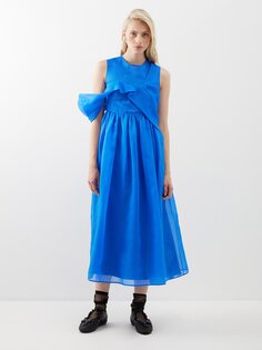 Платье миди асимметричного кроя sidney из шелковой органзы Cecilie Bahnsen, синий