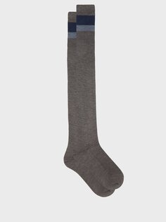 Полосатые шелковые носки Raey, серый