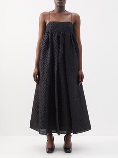 Платье-клоке из смесового льна edition beth с квадратным вырезом Cecilie Bahnsen, черный
