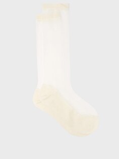 Прозрачные носки в рубчик из смесового шелка Raey, белый