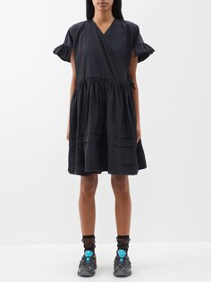 Платье мини prisca из тафты с запахом спереди Cecilie Bahnsen, черный