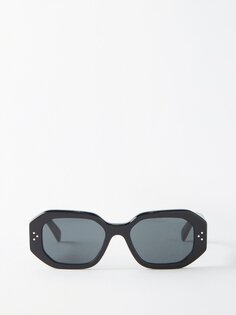 Яркие овальные солнцезащитные очки из ацетата Celine Eyewear, черный
