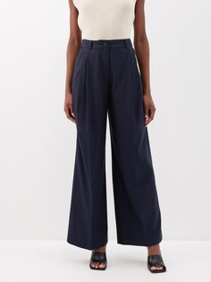 Tamara плиссированные широкие брюки из смесового тенселя Cefinn, синий